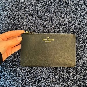 Black leather Kate spade wristlet